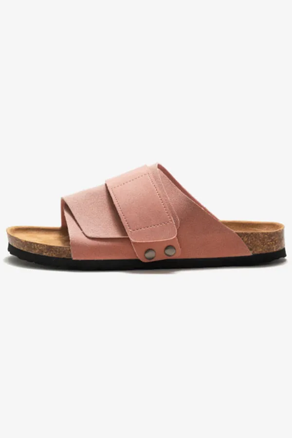 Frosted Leather Beach Slip-on Sandals