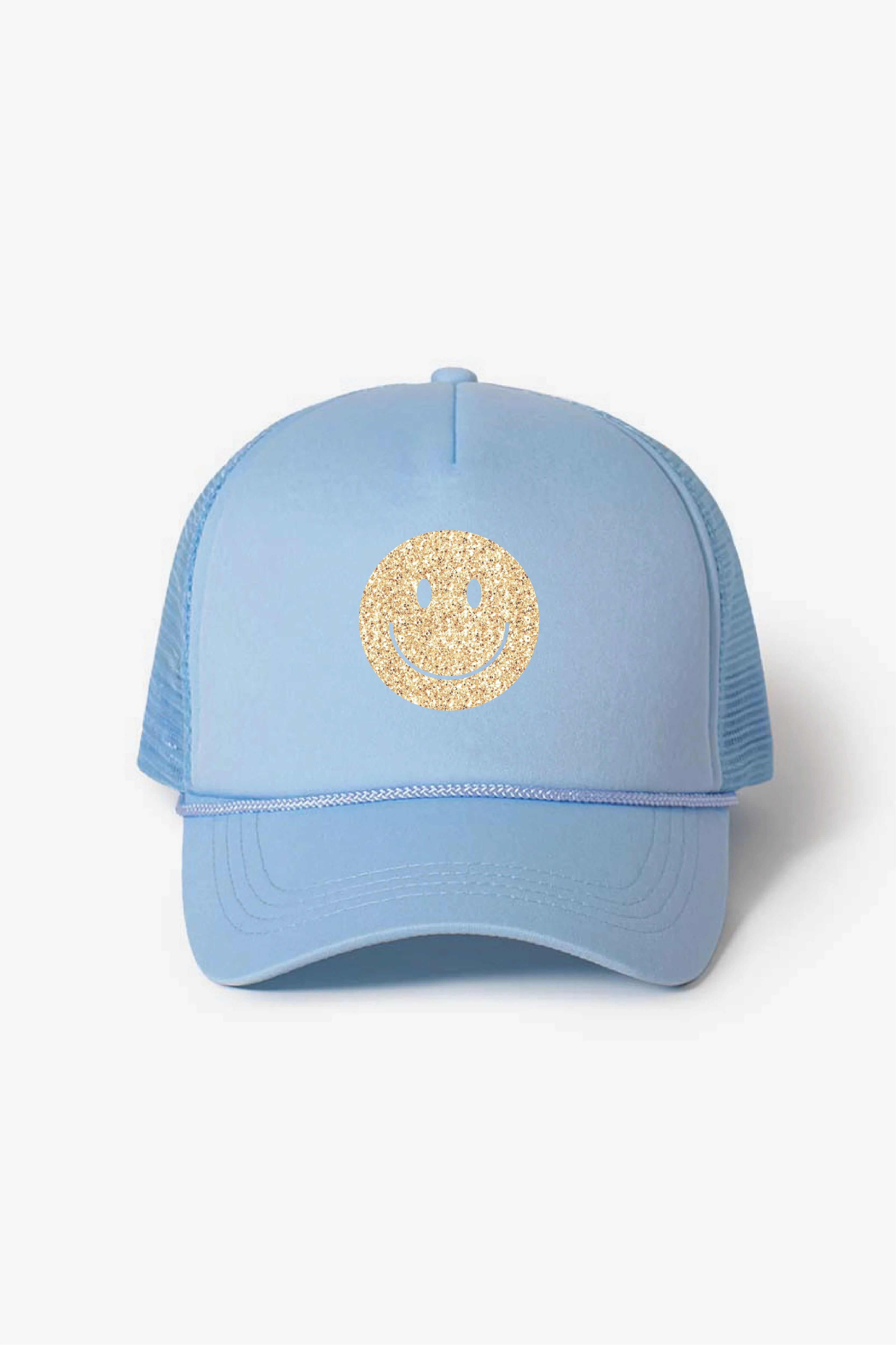 FWCAPM2213 - SMILEY Face Glitter Trucker hat