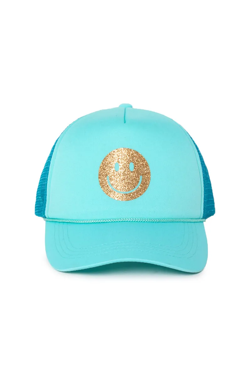 FWCAPM2213 - SMILEY Face Glitter Trucker hat