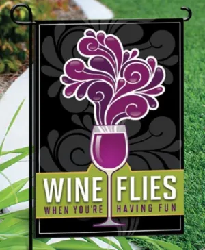 Garden Flag - Wine Flies - Black