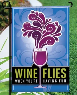Garden Flag - Wine Flies - Blue