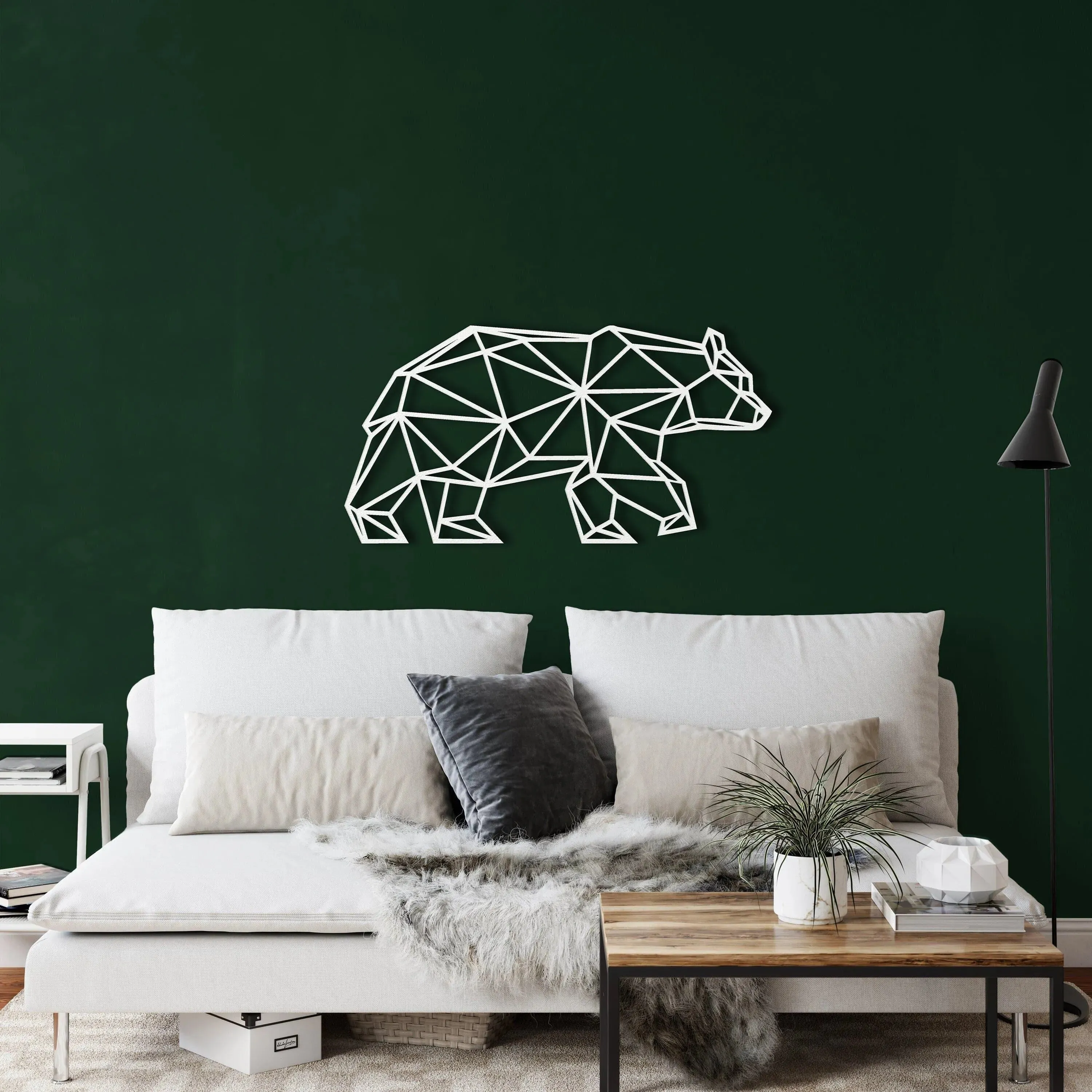 Geometric Bear Metal Wall Decor