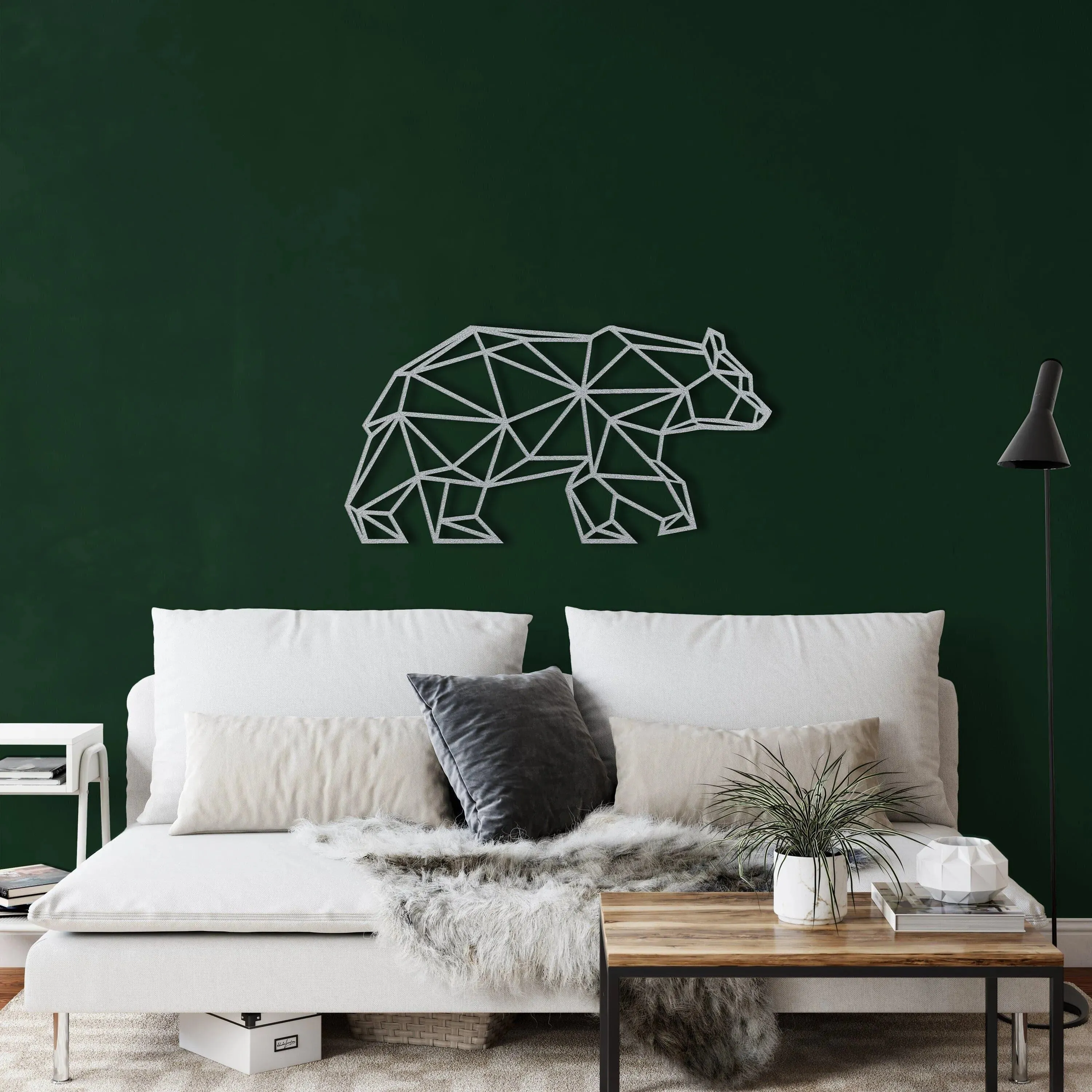 Geometric Bear Metal Wall Decor