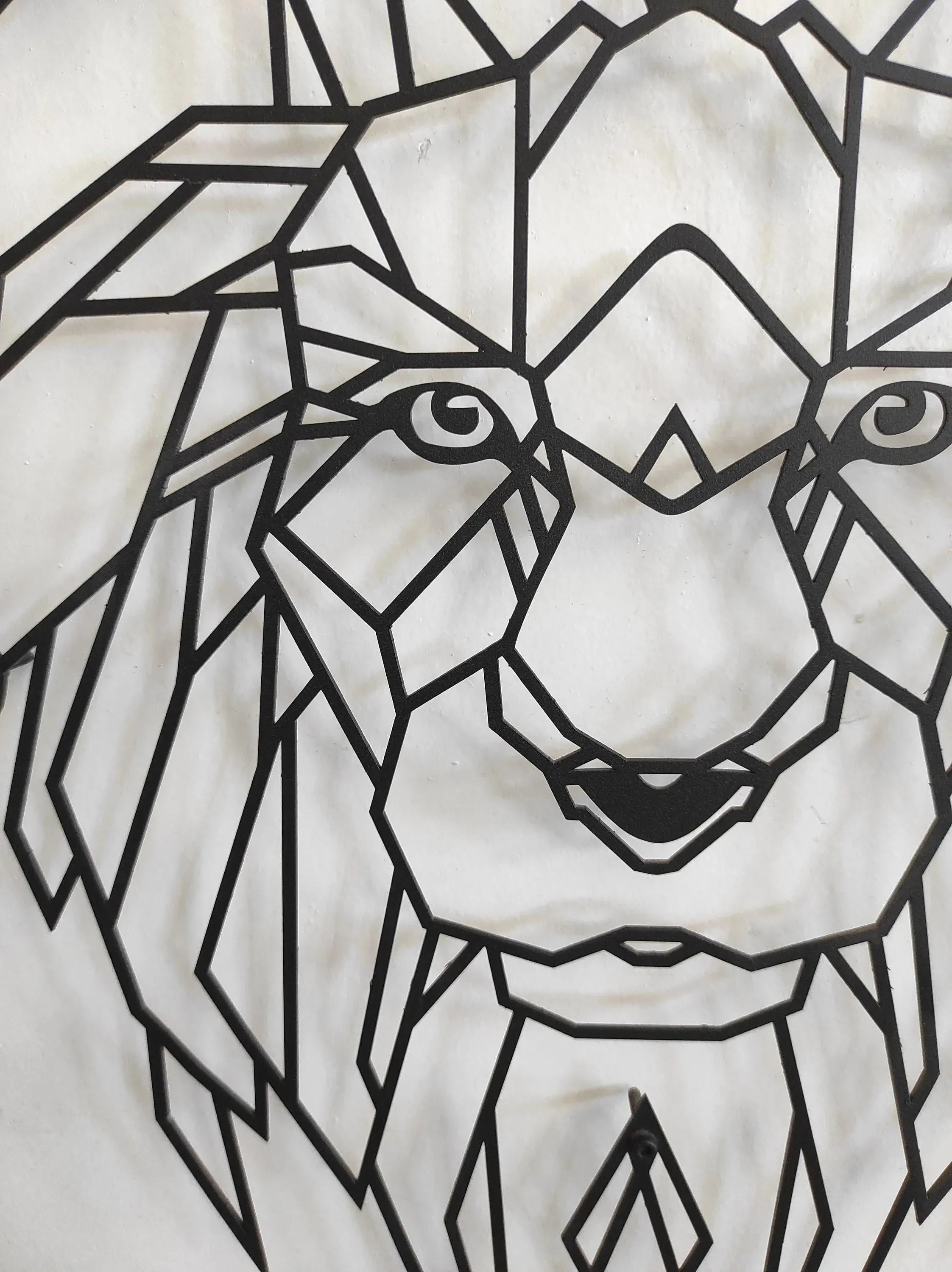 Geometric Lion Head Metal Wall Decor