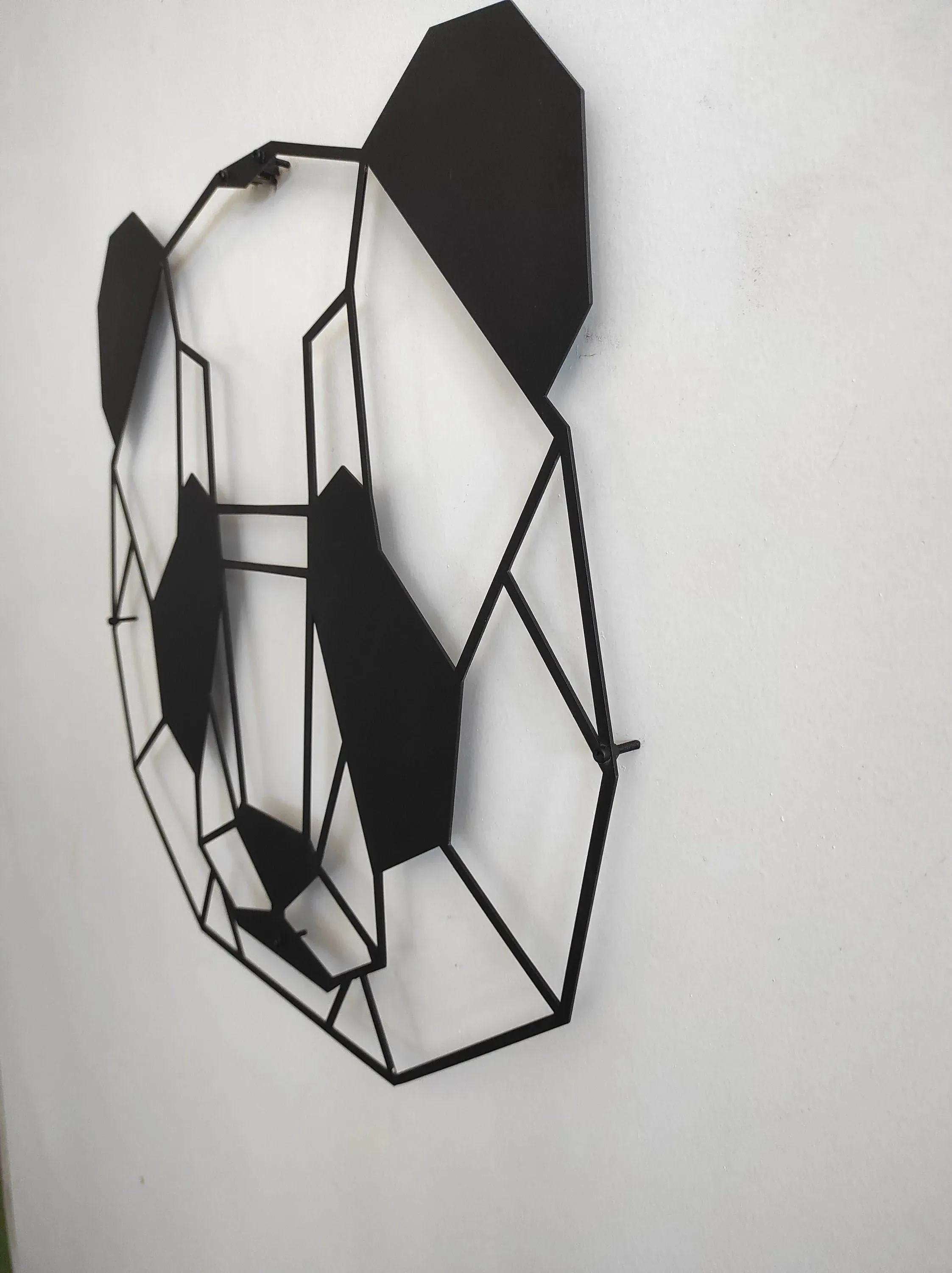 Geometric Panda Head Metal Wall Hanging Decor