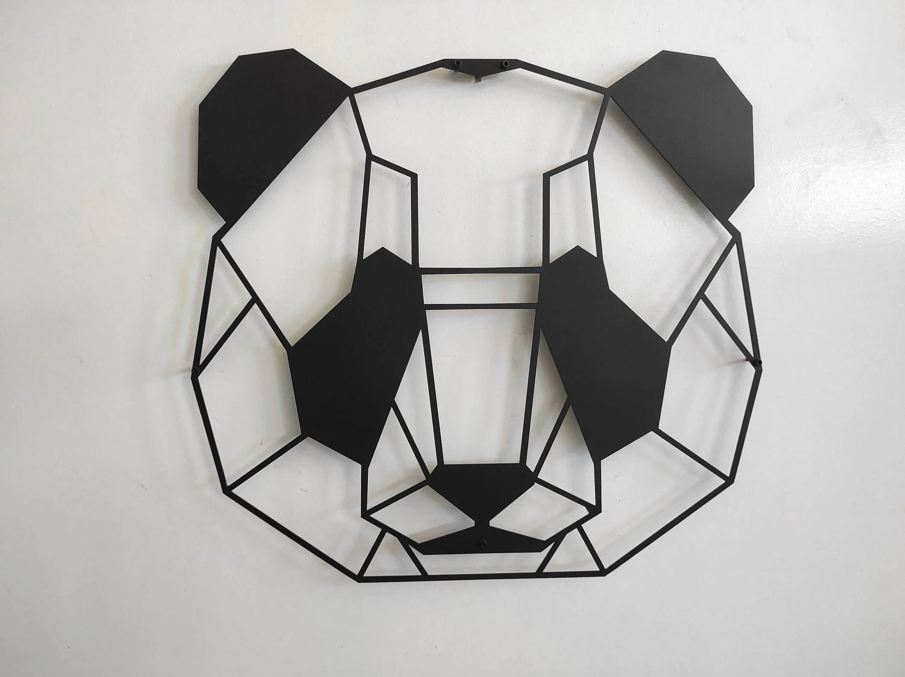 Geometric Panda Head Metal Wall Hanging Decor