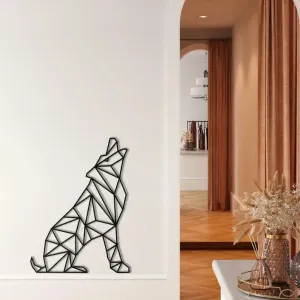Geometric Wolf Metal Wall Decor