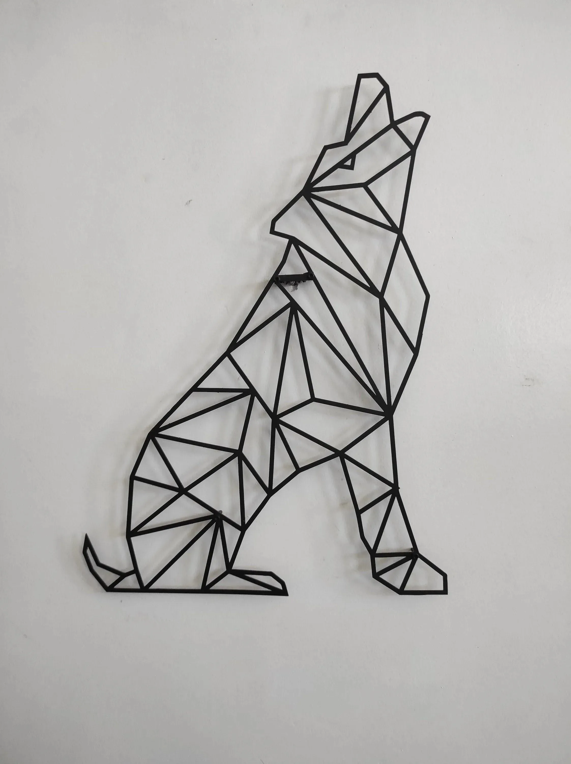 Geometric Wolf Metal Wall Decor