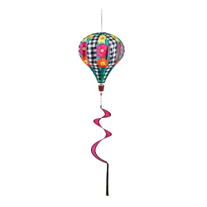 Gerbera Daisy Trio Burlap Balloon Spinner,45bb404