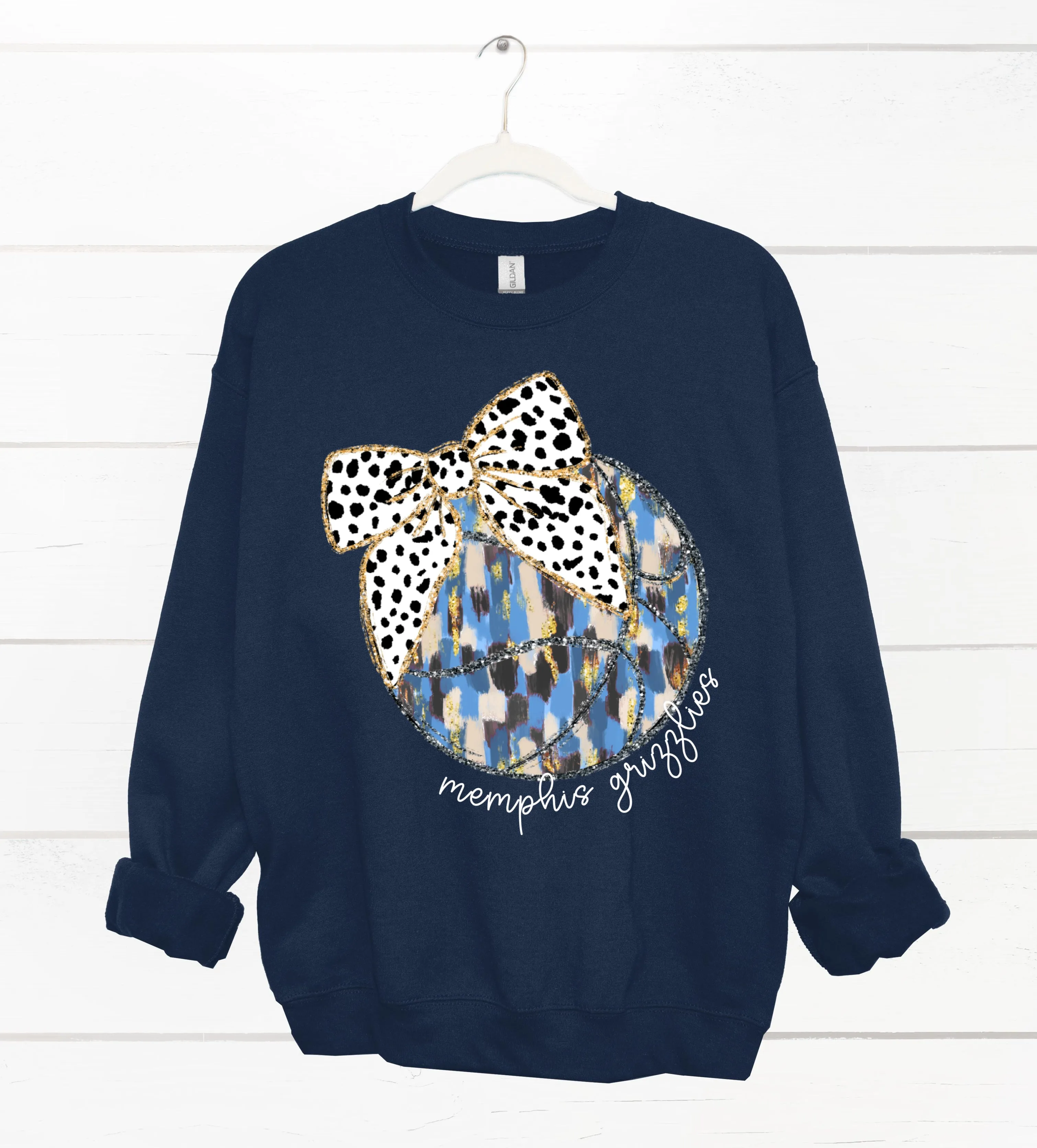 Gildan or Bella Canvas Grizzlies Basketball Sweatshirt/ Youth and Adult Sizes