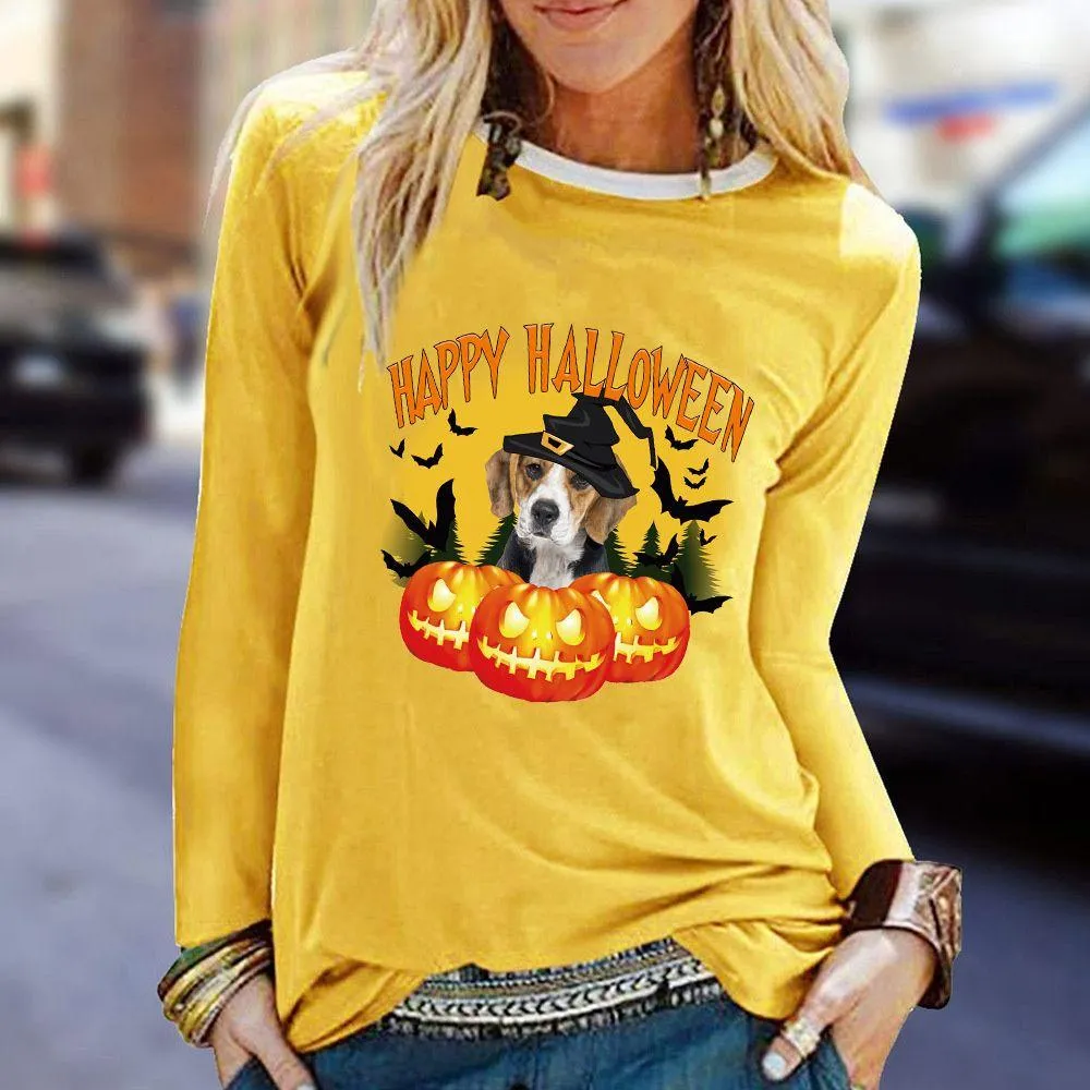 Graphic long Sleeve Shirts Pumpkin & Dog