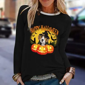 Graphic long Sleeve Shirts Pumpkin & Dog