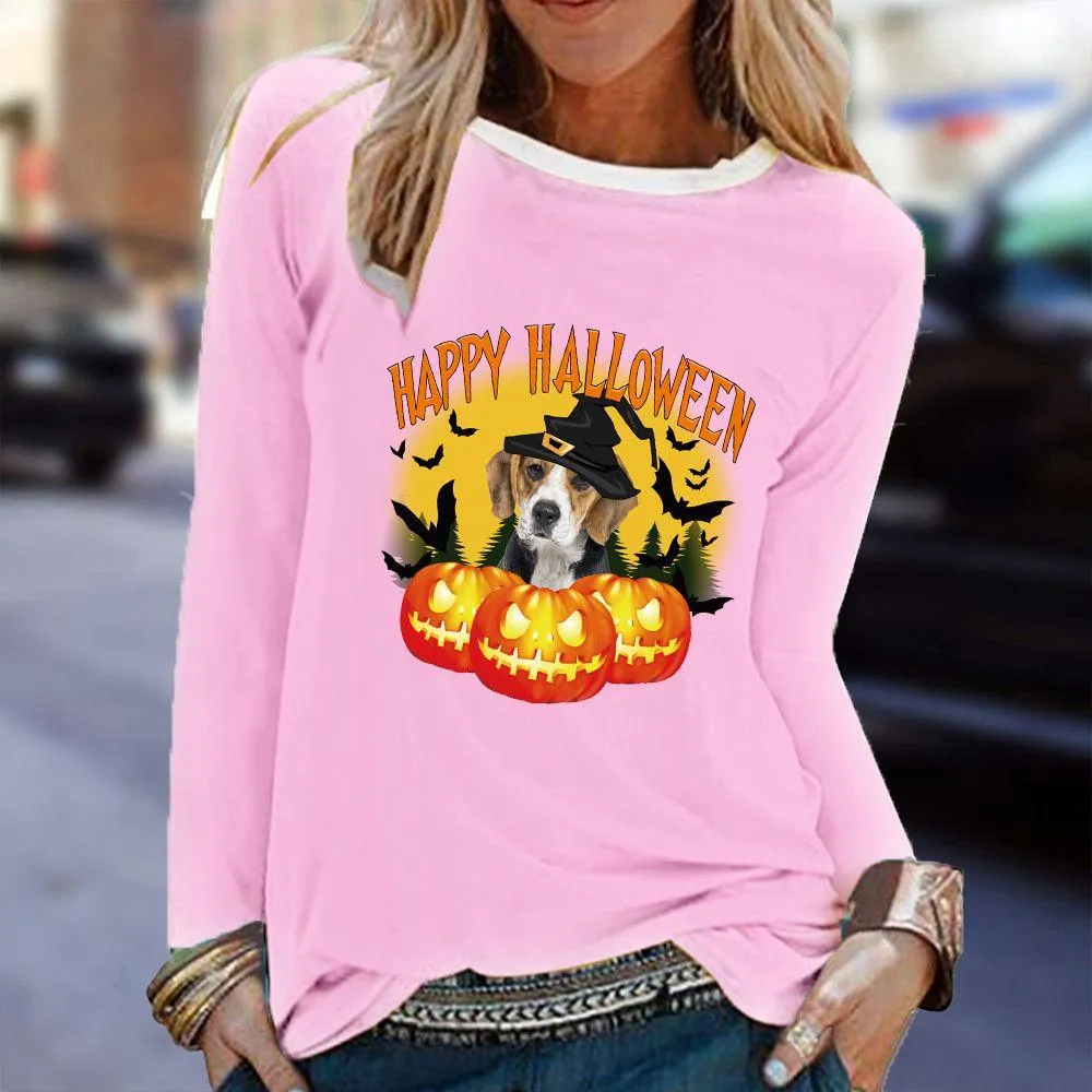 Graphic long Sleeve Shirts Pumpkin & Dog