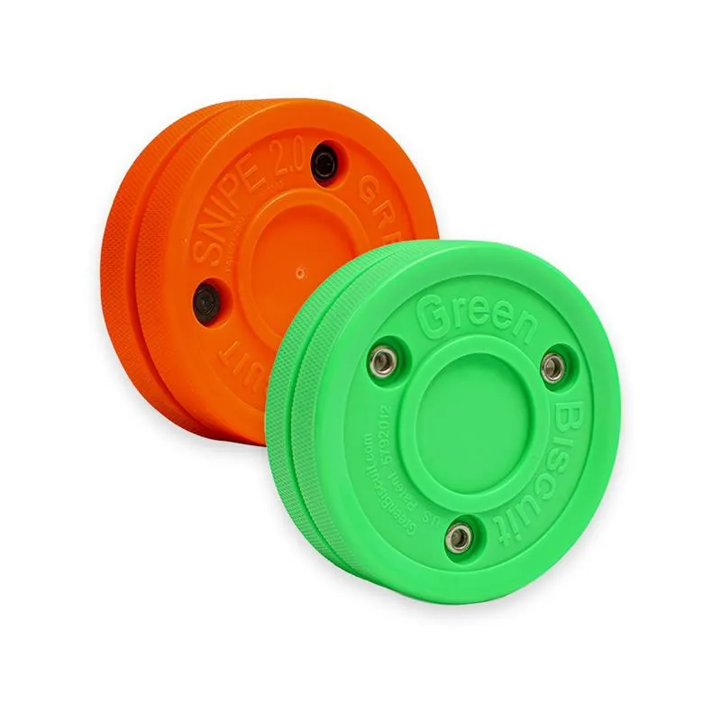 Green Biscuit Combo Hockey Puck, Original & Snipe