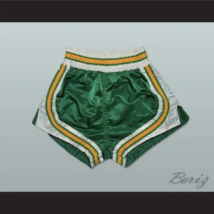 Green-Yellow-White Retro Style Basketball Shorts