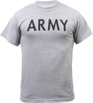 Grey - Army Physical Training T-Shirt - Workout PT Gym Shirt - Mens