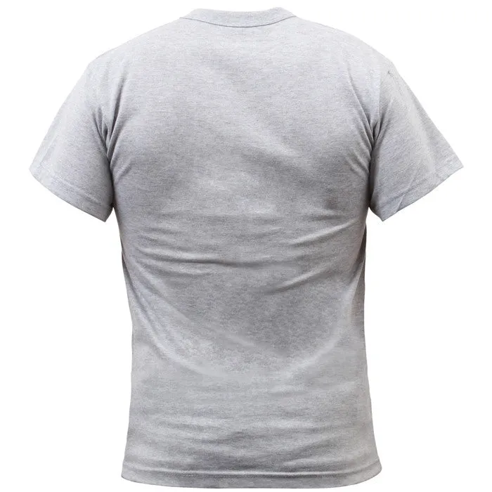 Grey - Army Physical Training T-Shirt - Workout PT Gym Shirt - Mens