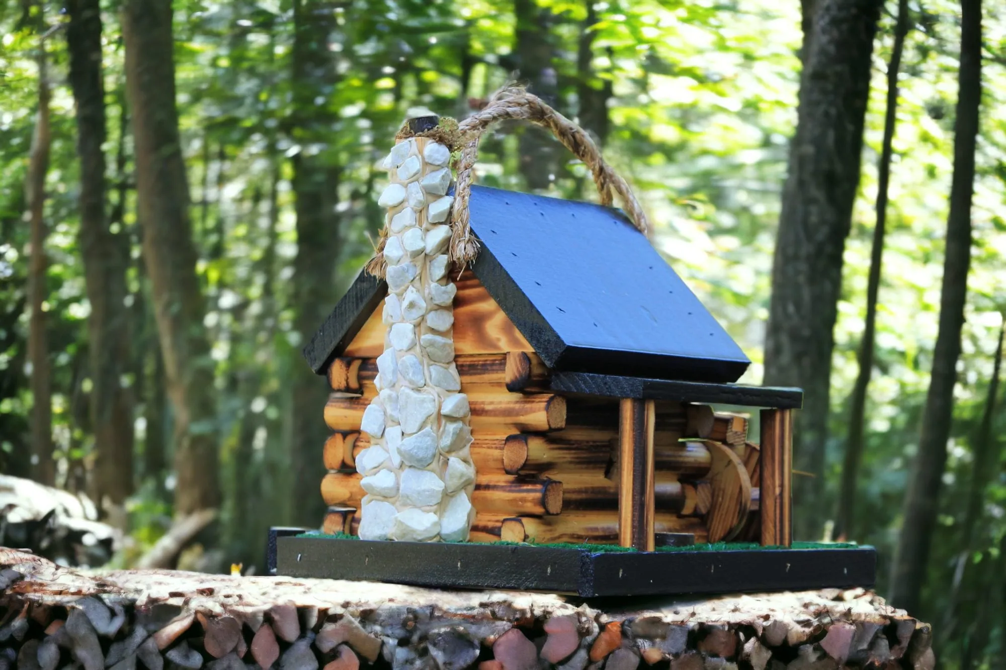Grist Mill Wooden Bird Feeder