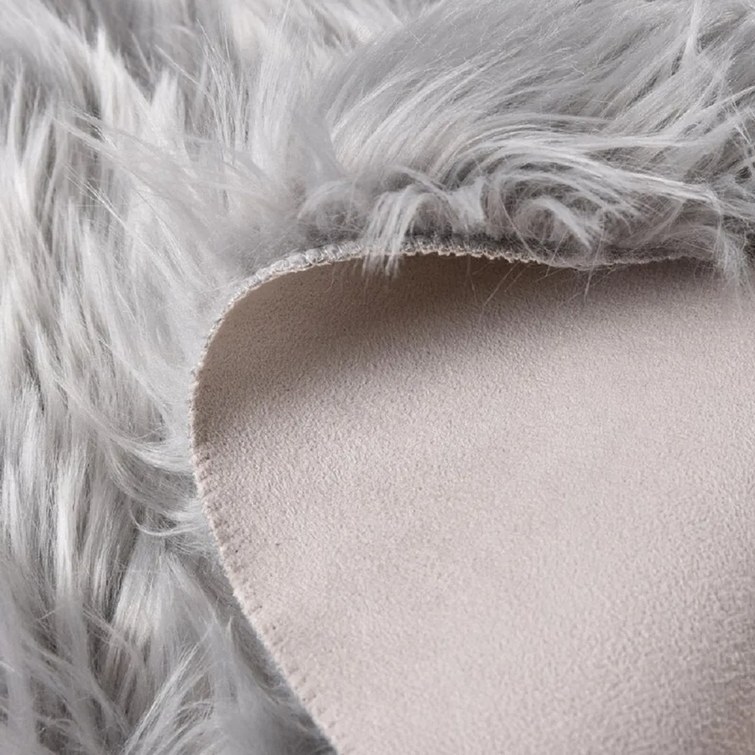 Haja Handmade Shag Faux Sheepskin Gray Area Rug Everly Quinn Rug Size: Rectangle 8' x 10'