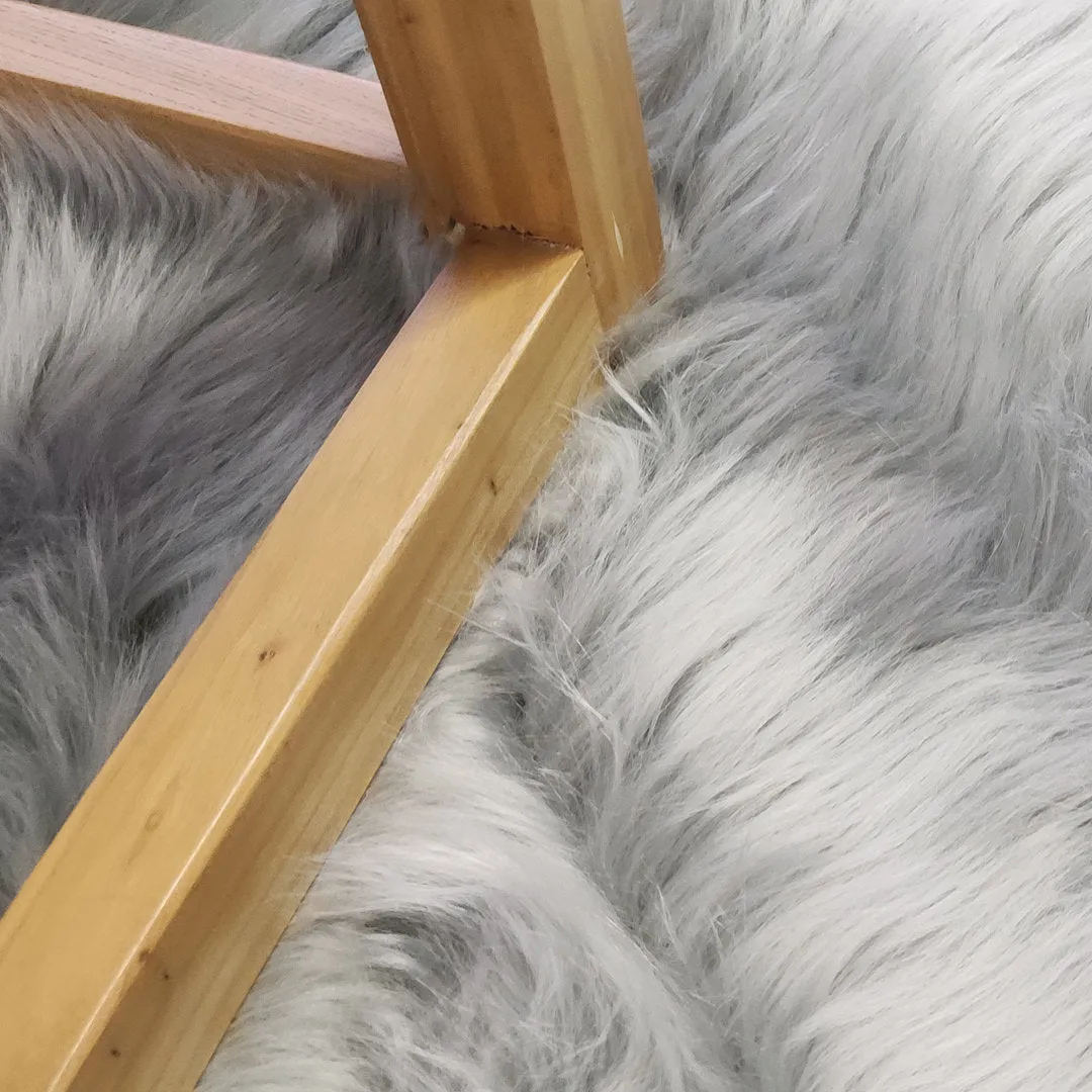 Haja Handmade Shag Faux Sheepskin Gray Area Rug Everly Quinn Rug Size: Rectangle 8' x 10'