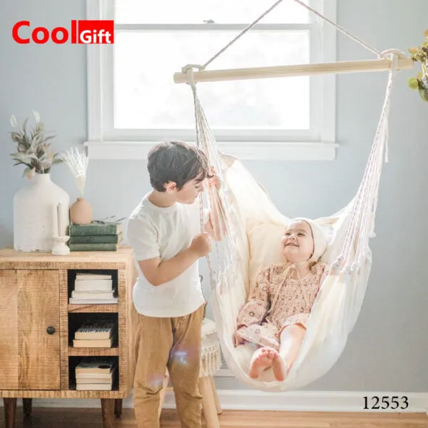 Hammock Chair, Hanging Rope Swing – 2 Cushions Included