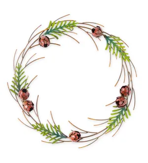 Handcrafted Metal Pine Branches and Pinecones Indoor/Outdoor Wreath,wl5503