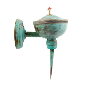 Handmade 10-Inch Copper Oil Lamp Sconce from Sri Lanka