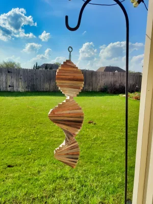 Handmade Cedar Wood Wind Spinner - 15 inch