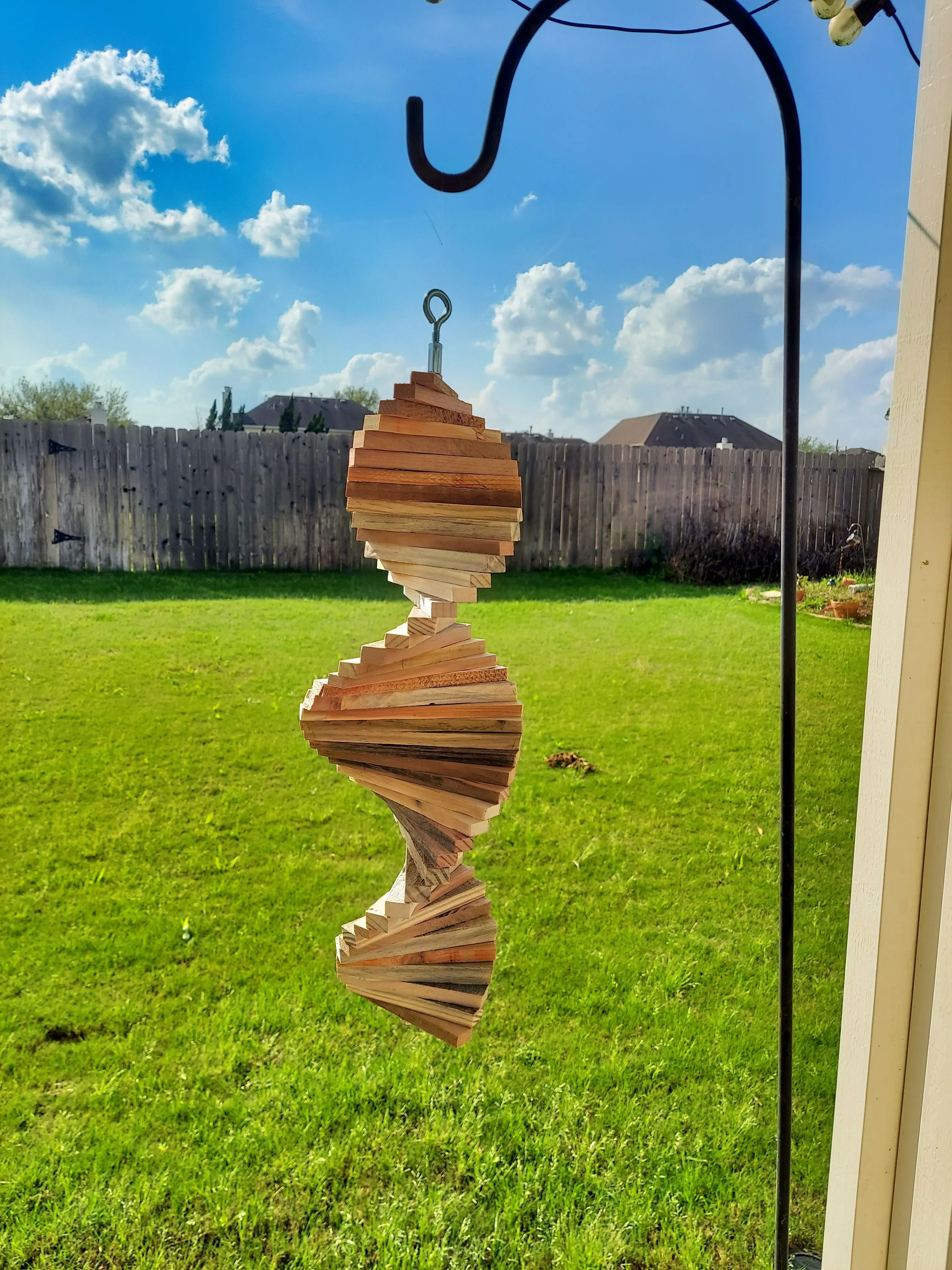Handmade Cedar Wood Wind Spinner - 20 inch