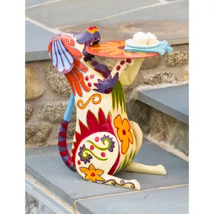 Handmade Colorful Painted Folk Art Metal Dog Side Table,39464