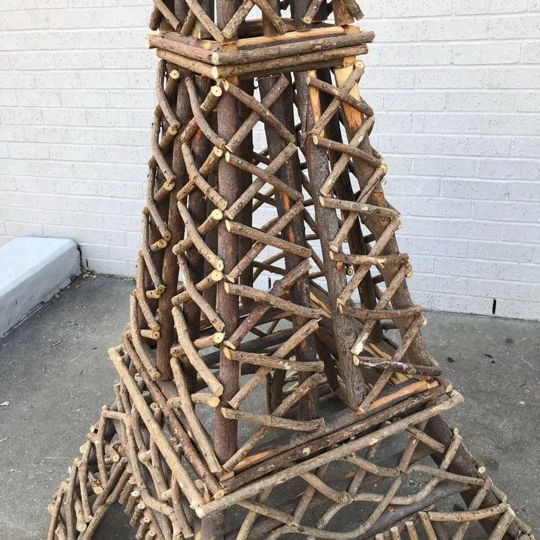 Handmade Eiffel Tower Willow Art Sculpture Indoor Outdoor | Two Sizes