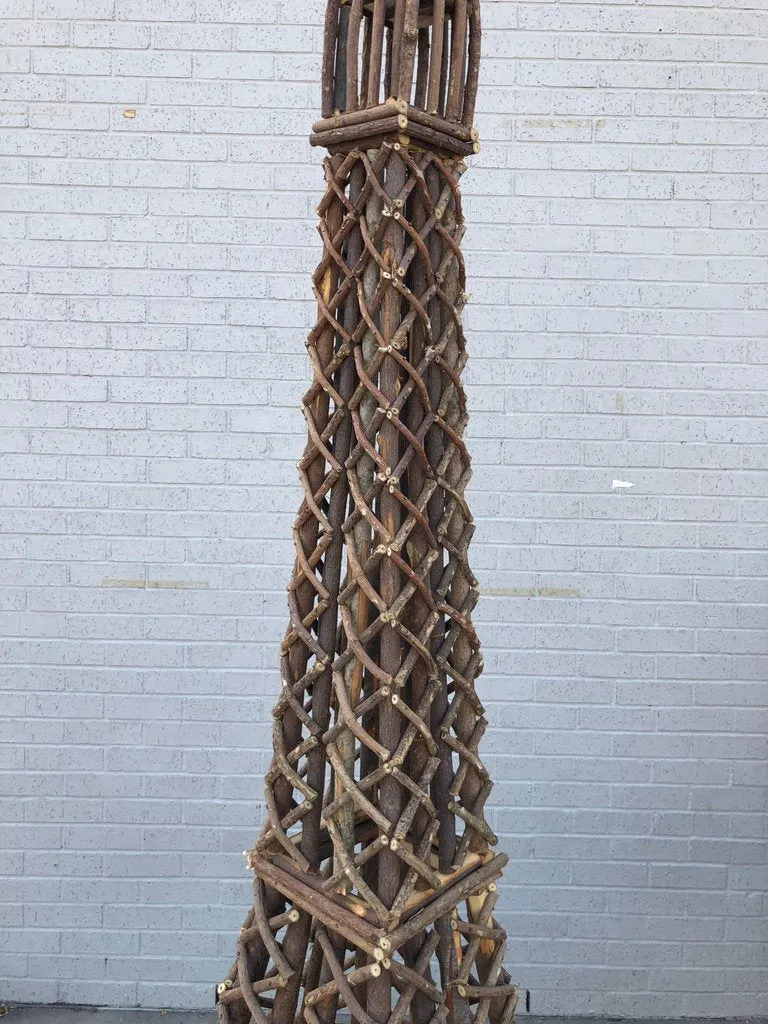 Handmade Eiffel Tower Willow Art Sculpture Indoor Outdoor | Two Sizes