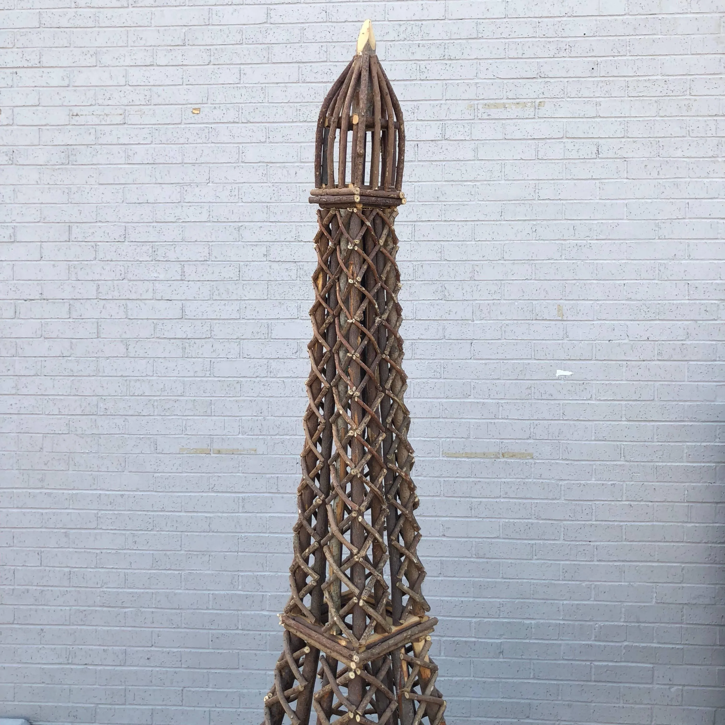 Handmade Eiffel Tower Willow Art Sculpture Indoor Outdoor | Two Sizes