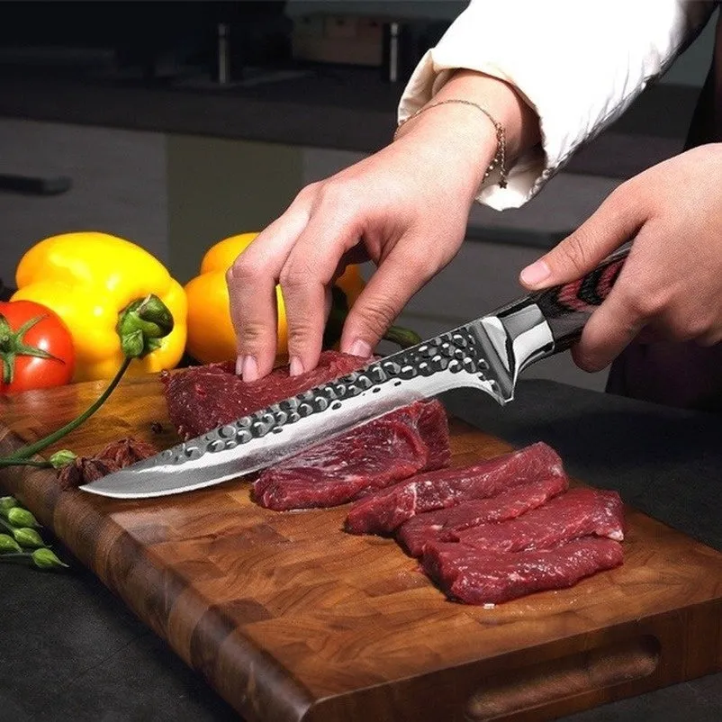 Handmade Forged 6 Inch Boning Knife Slaughtering Stainless Steel Kitchen Chopping Outdoor Fish Meat