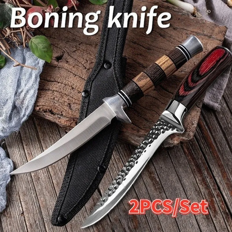Handmade Forged 6 Inch Boning Knife Slaughtering Stainless Steel Kitchen Chopping Outdoor Fish Meat