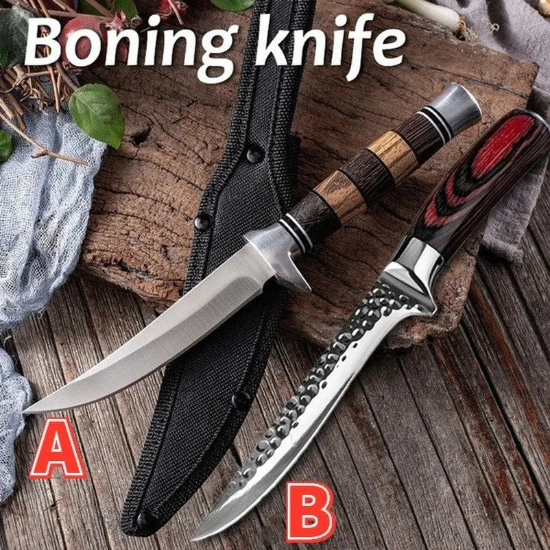Handmade Forged 6 Inch Boning Knife Slaughtering Stainless Steel Kitchen Chopping Outdoor Fish Meat