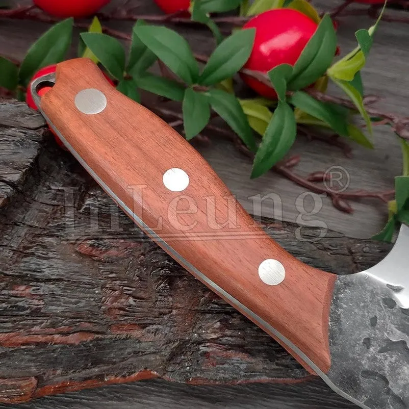 Handmade Forged Full Tang High-carbon Professional Cleaver Knife Stainless Steel Hammer Pattern