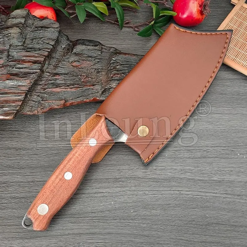 Handmade Forged Full Tang High-carbon Professional Cleaver Knife Stainless Steel Hammer Pattern
