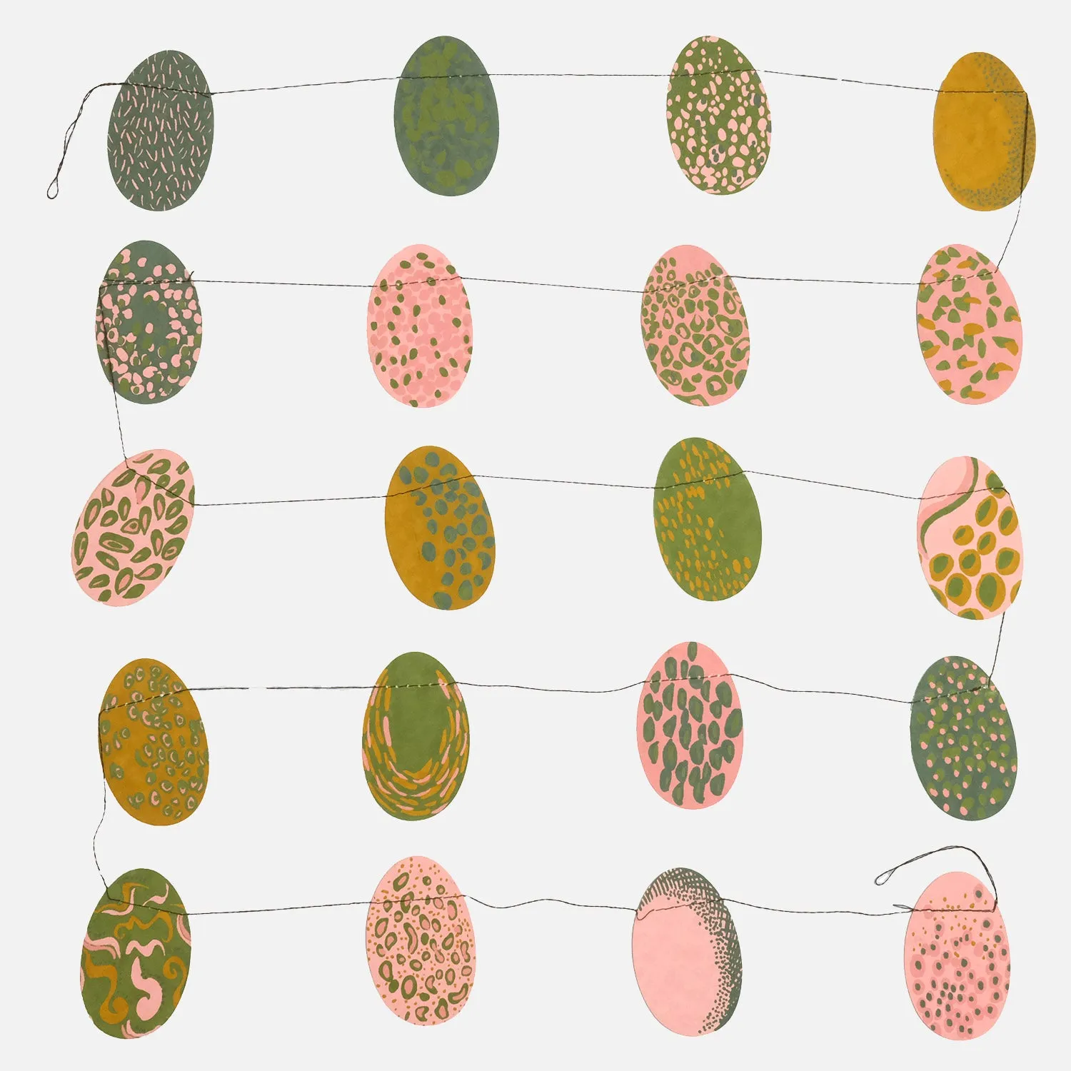 Handmade Garland - Pink Eggs