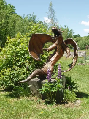 Handmade Large Copper Dragon Statue