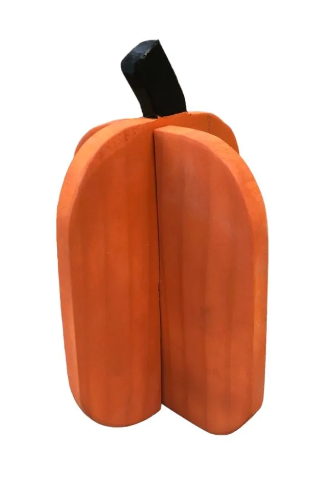 Handmade Pine Wood Slotted Pumpkin Decoration