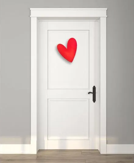 Handwritten Heart Wooden Door Hanger