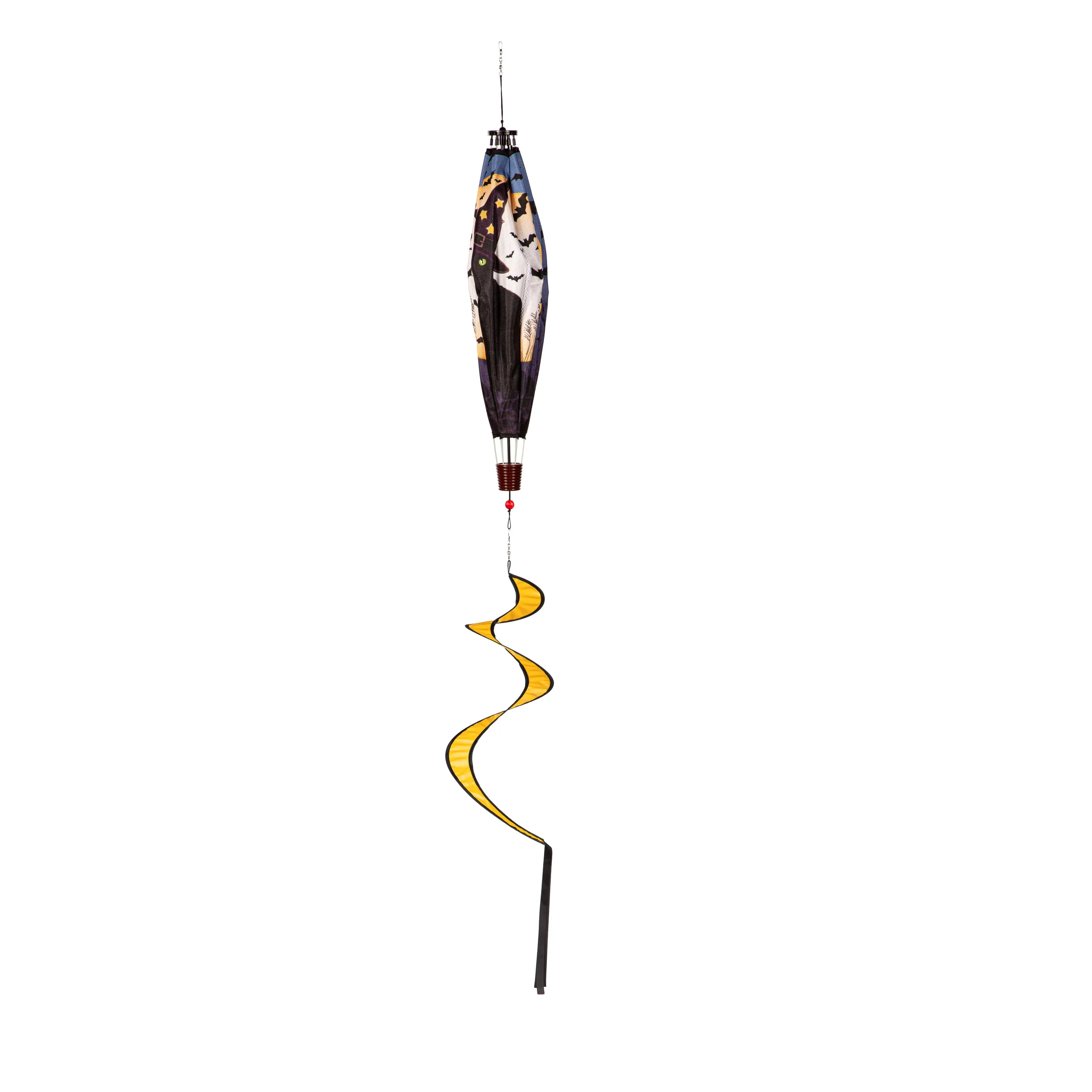 Happy Halloween Black Cat Burlap Balloon Spinner,45bb652