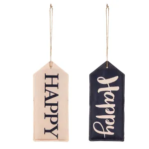 Happy Reversible Door Tag,2dt1771fb