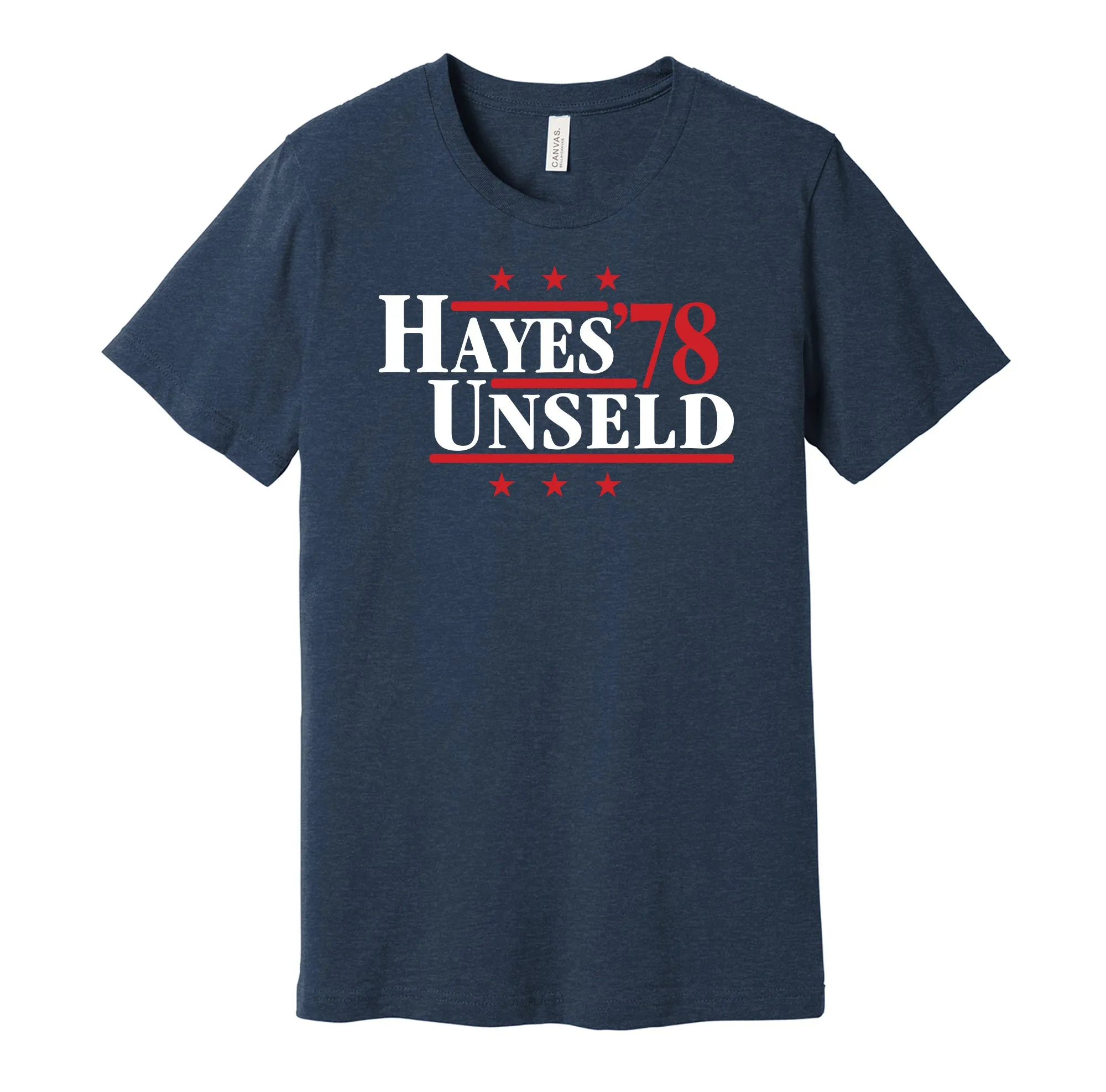 Hayes & Unseld '78 - Washington Basketball Legends Political Campaign Parody T-Shirt - Hyper Than Hype Shirts