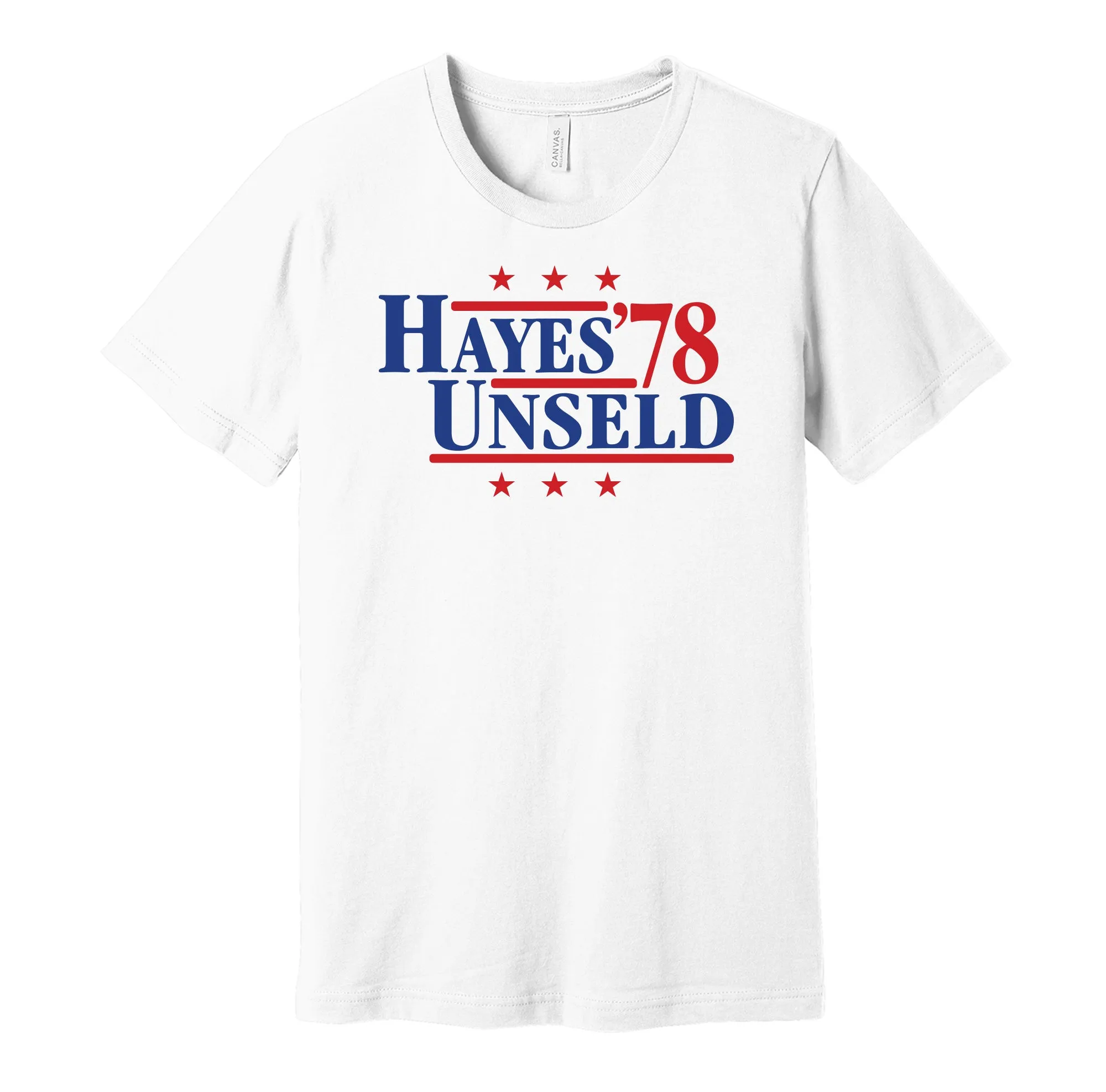 Hayes & Unseld '78 - Washington Basketball Legends Political Campaign Parody T-Shirt - Hyper Than Hype Shirts
