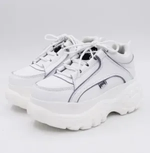 Heart-Shaped White Platform Shoes with Thick Soles