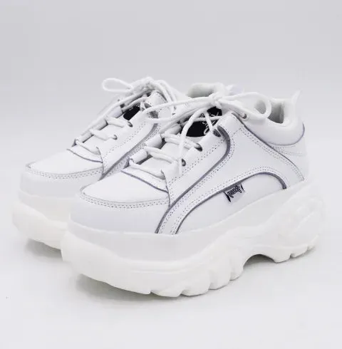 Heart-Shaped White Platform Shoes with Thick Soles
