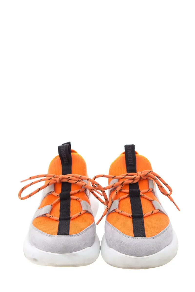 Hermès Duel Neon Orange Sneakers  SZ 37