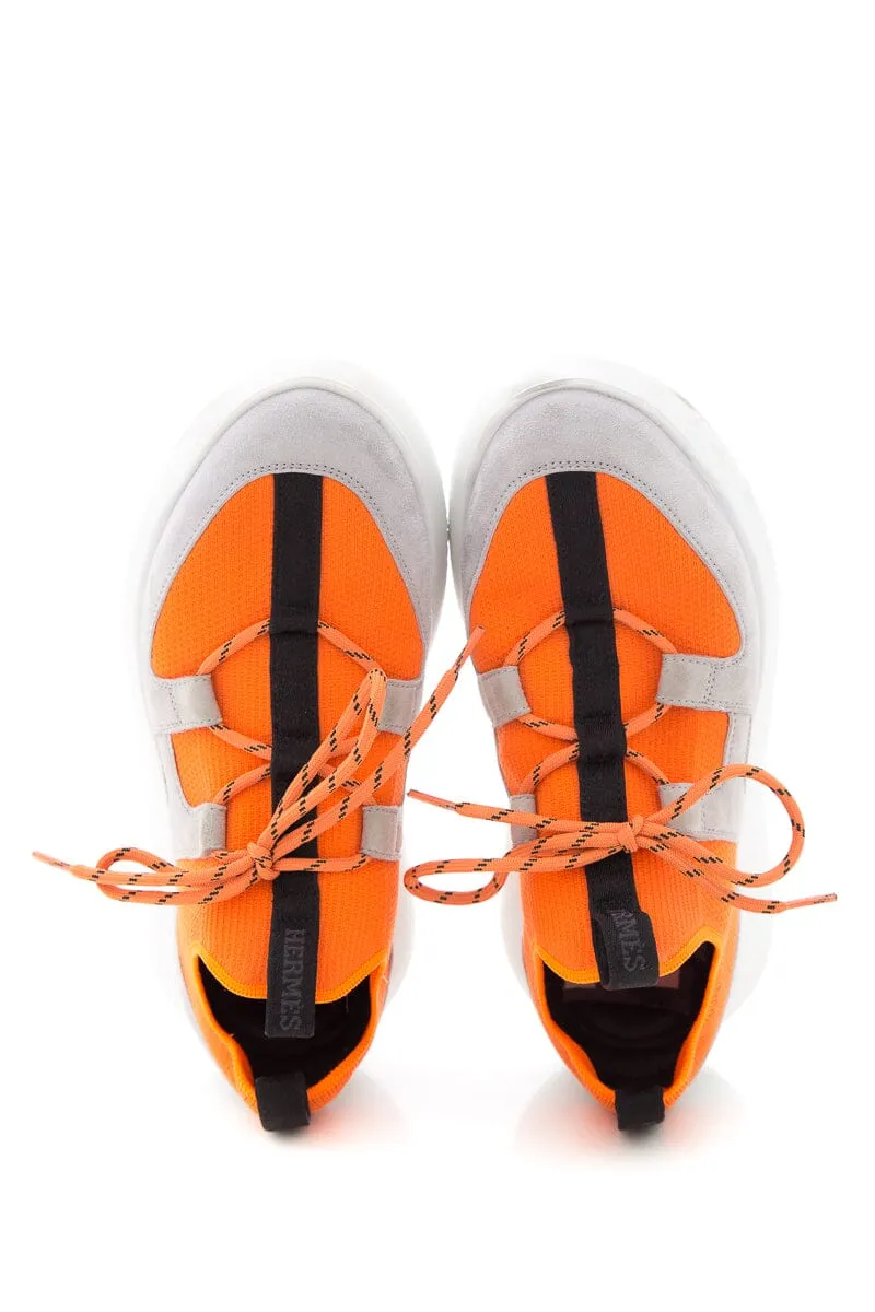 Hermès Duel Neon Orange Sneakers  SZ 37